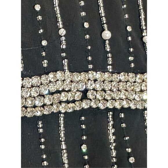 Mac Duggal NWT size 16 long sleeve beaded black midi dress READ NOTES style 9362 - Picture 8 of 16